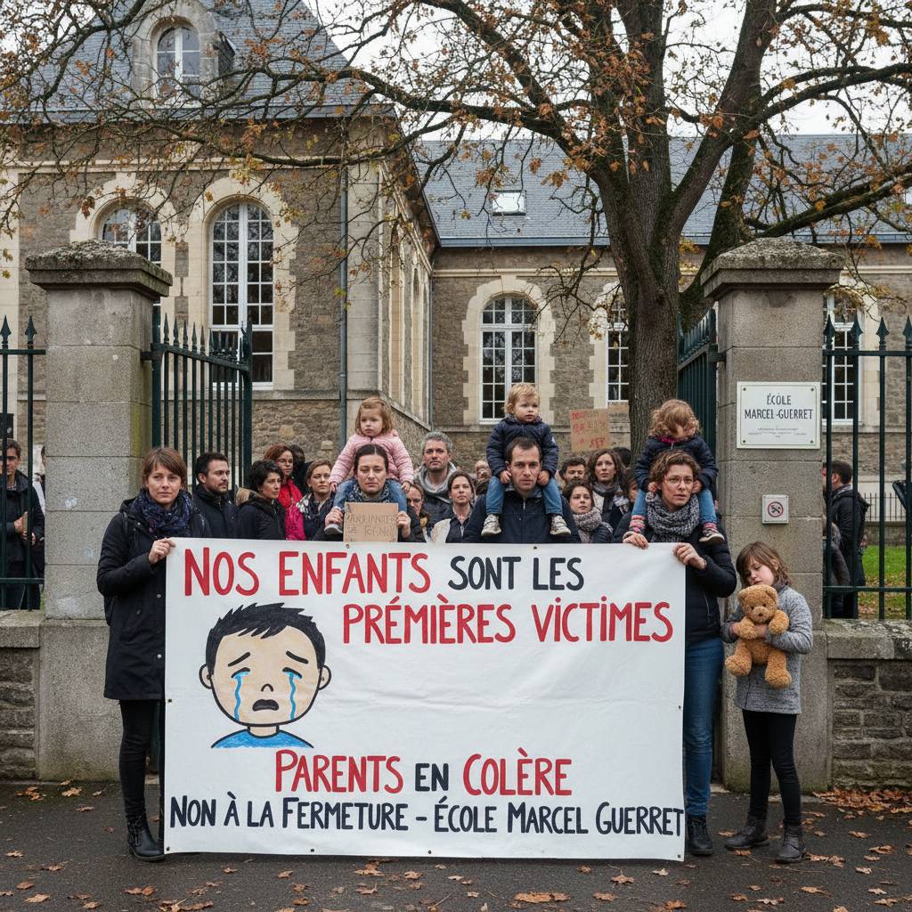Les parents d&rsquo;élèves de l&rsquo;école Marcel-Guerret protestent contre la fermeture d&rsquo;une classe